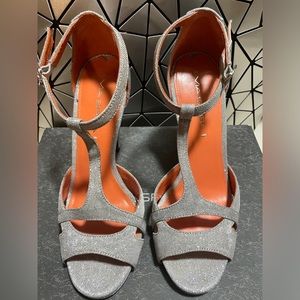 Gorgeous, silver sparkle Via Spiga platform heels WORN ONCE!